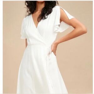 Lulus Harbor Point White Wrap Dress